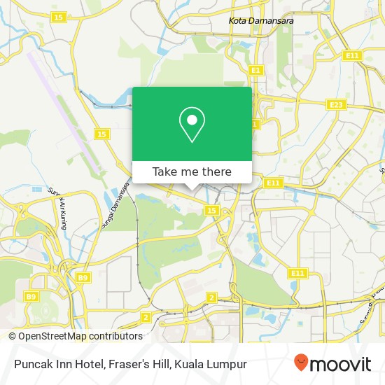 Puncak Inn Hotel, Fraser's Hill map