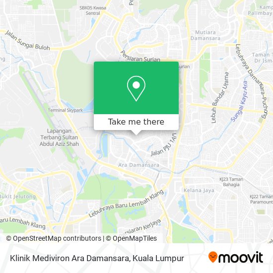 Peta Klinik Mediviron Ara Damansara