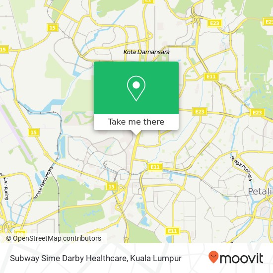 Subway Sime Darby Healthcare map