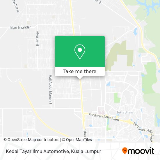 Peta Kedai Tayar Ilmu Automotive