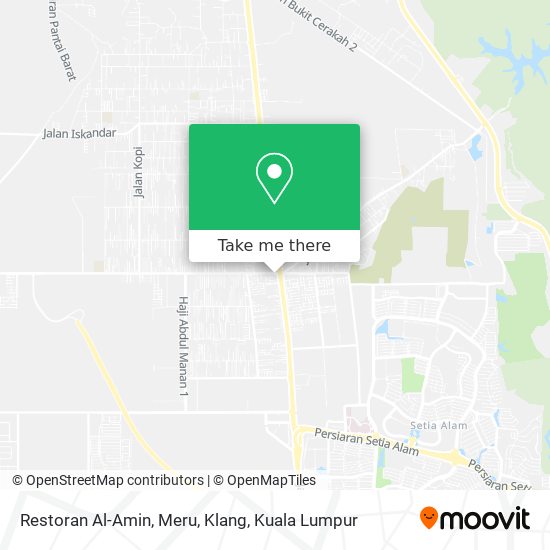 Peta Restoran Al-Amin, Meru, Klang