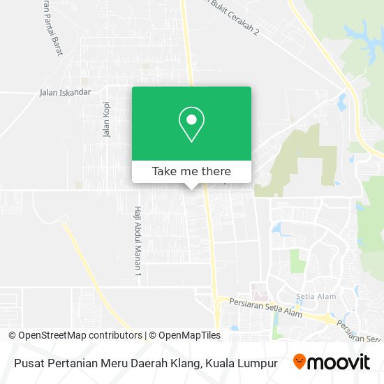 Peta Pusat Pertanian Meru Daerah Klang