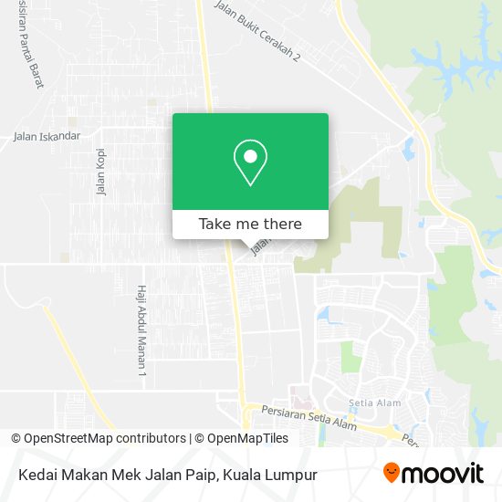 Peta Kedai Makan Mek Jalan Paip