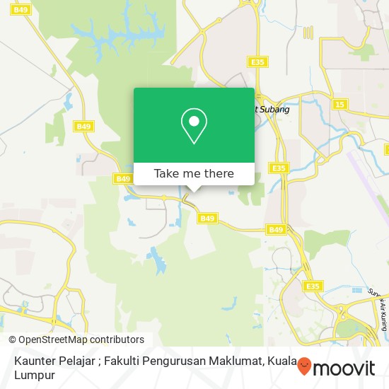 Kaunter Pelajar ; Fakulti Pengurusan Maklumat map