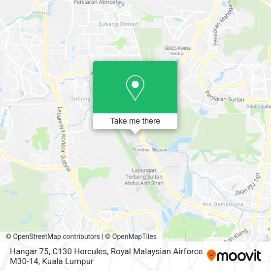 Hangar 75, C130 Hercules, Royal Malaysian Airforce M30-14 map