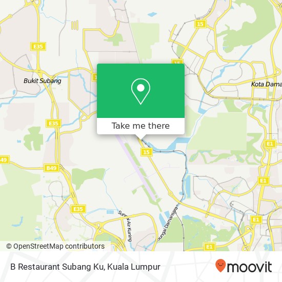 B Restaurant Subang Ku map