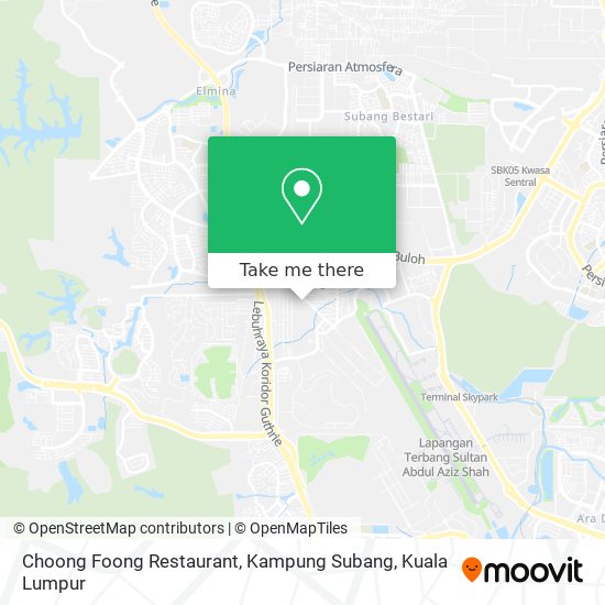 Peta Choong Foong Restaurant, Kampung Subang