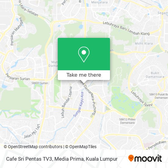 Cafe Sri Pentas TV3, Media Prima map