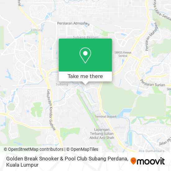 Golden Break Snooker & Pool Club Subang Perdana map