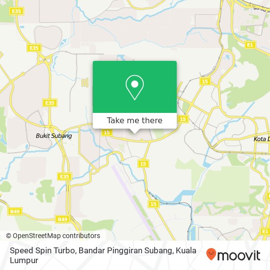 Peta Speed Spin Turbo, Bandar Pinggiran Subang