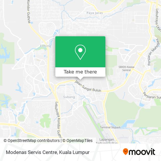 Peta Modenas Servis Centre