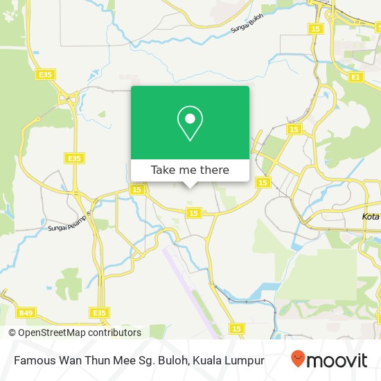 Famous Wan Thun Mee  Sg. Buloh map
