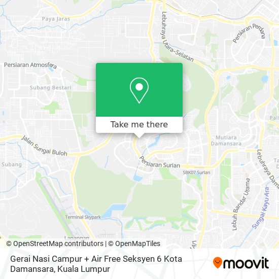 Peta Gerai Nasi Campur + Air Free Seksyen 6 Kota Damansara