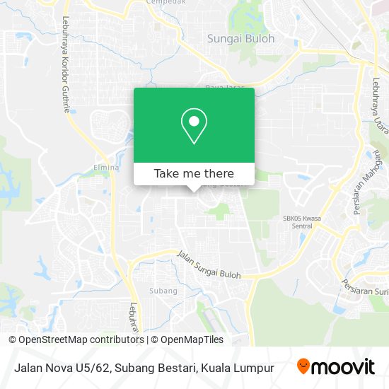 Peta Jalan Nova U5 / 62, Subang Bestari