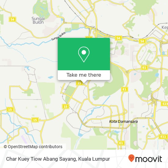 Peta Char Kuey Tiow Abang Sayang