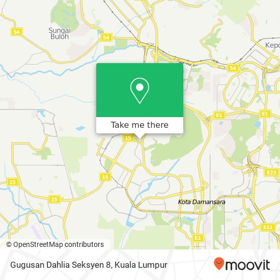 Gugusan Dahlia Seksyen 8 map