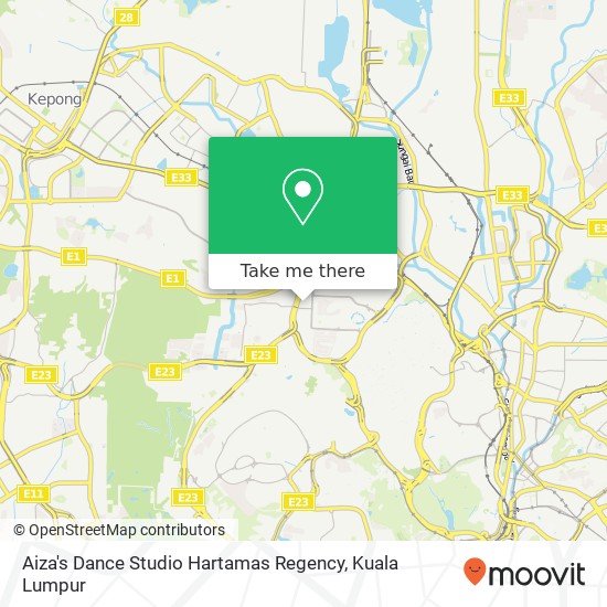 Aiza's Dance Studio Hartamas Regency map