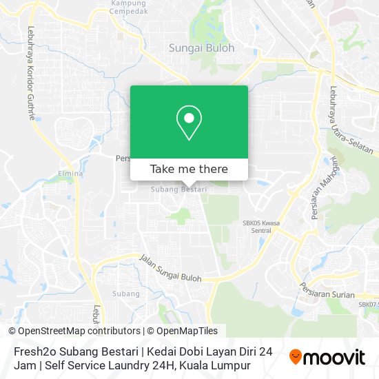 Peta Fresh2o Subang Bestari | Kedai Dobi Layan Diri 24 Jam | Self Service Laundry 24H