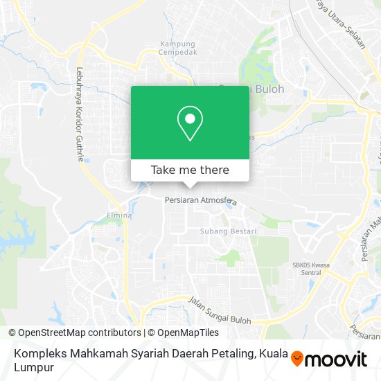 Peta Kompleks Mahkamah Syariah Daerah Petaling