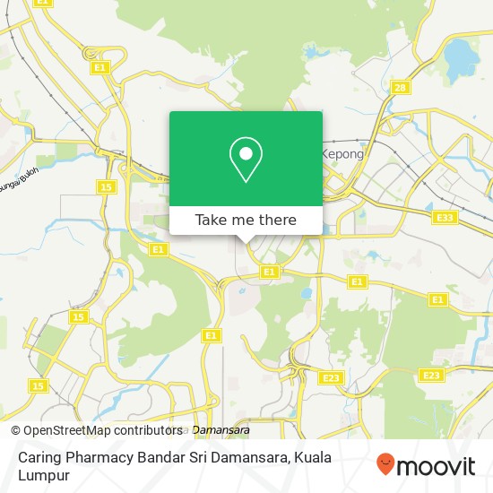 Peta Caring Pharmacy Bandar Sri Damansara