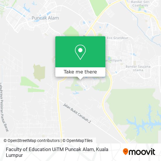 Faculty of Education UiTM Puncak Alam map
