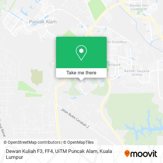 Peta Dewan Kuliah F3, FF4, UiTM Puncak Alam