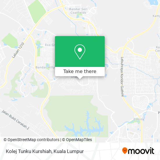 Peta Kolej Tunku Kurshiah