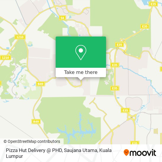 Peta Pizza Hut Delivery @ PHD, Saujana Utama