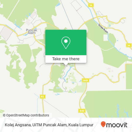 Kolej Angsana, UiTM Puncak Alam map