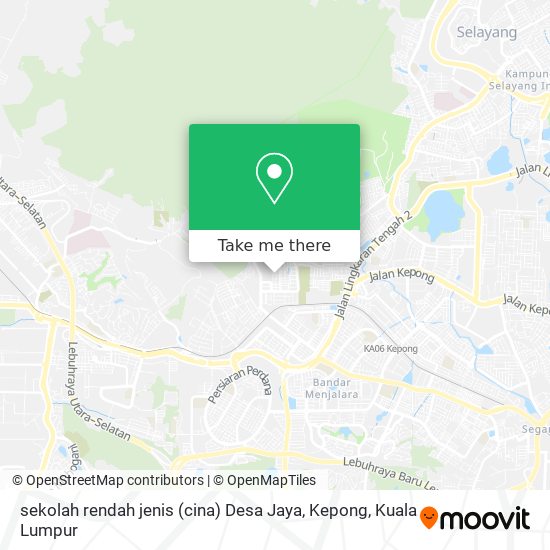 Peta sekolah rendah jenis (cina) Desa Jaya, Kepong