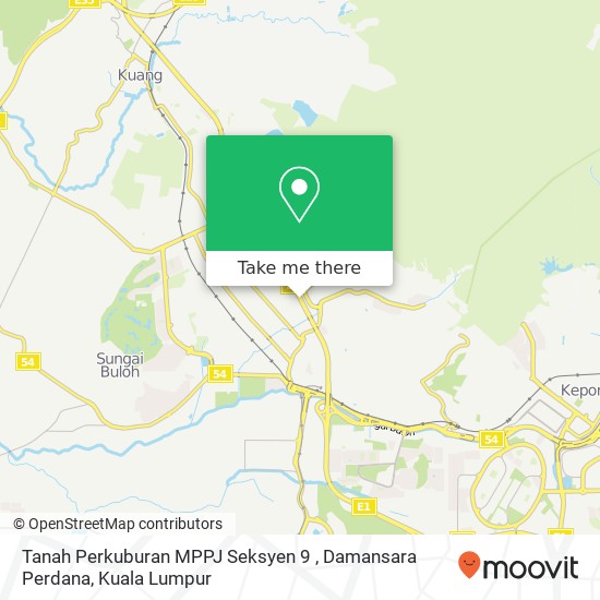 Tanah Perkuburan MPPJ Seksyen 9 , Damansara Perdana map