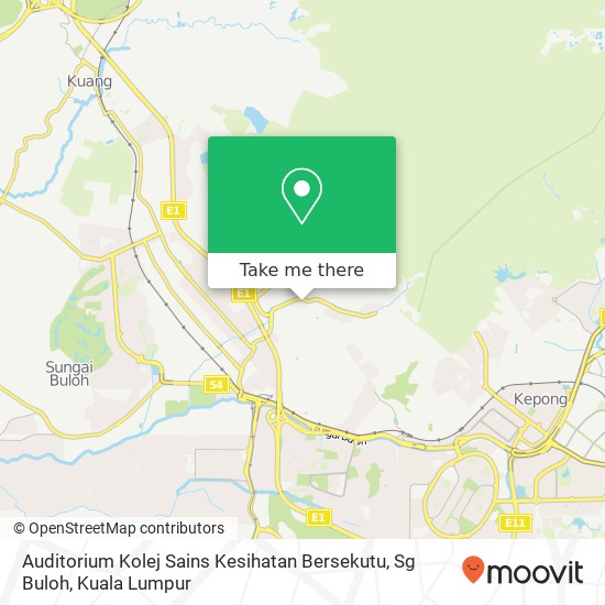 Auditorium Kolej Sains Kesihatan Bersekutu, Sg Buloh map