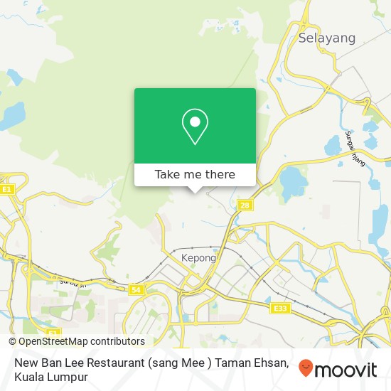Peta New Ban Lee Restaurant (sang Mee ) Taman Ehsan