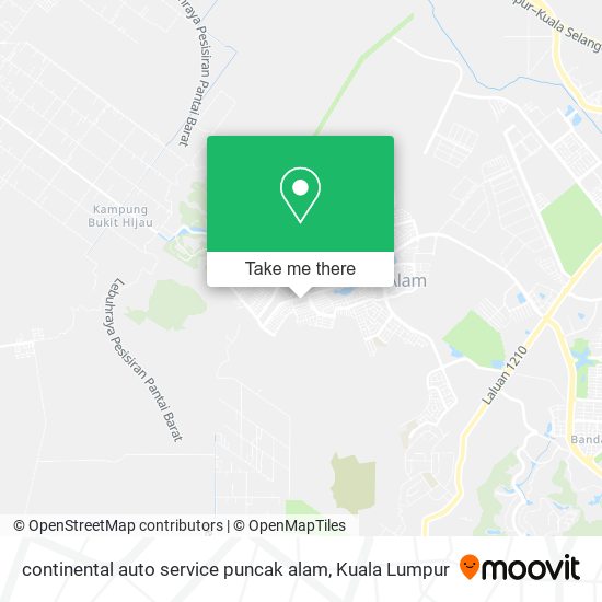 Peta continental auto service puncak alam