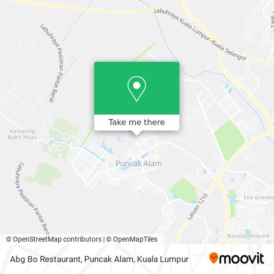 Peta Abg Bo Restaurant, Puncak Alam