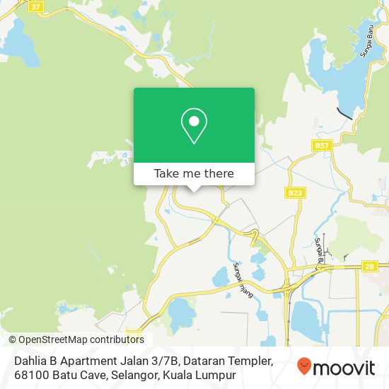 Dahlia B Apartment Jalan 3 / 7B, Dataran Templer, 68100 Batu Cave, Selangor map