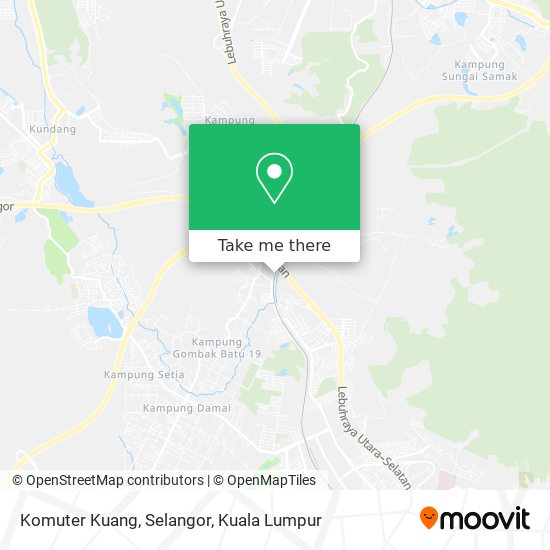 Komuter Kuang, Selangor map