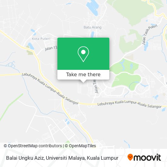 Peta Balai Ungku Aziz, Universiti Malaya