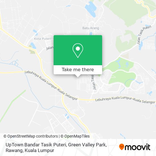 Peta UpTown Bandar Tasik Puteri, Green Valley Park, Rawang
