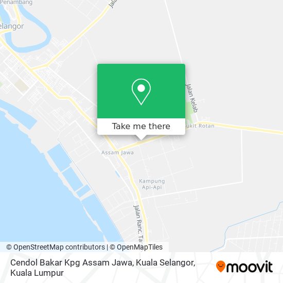 Peta Cendol Bakar  Kpg Assam Jawa, Kuala Selangor