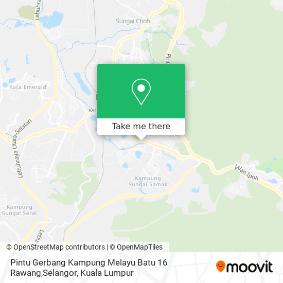 如何坐公交或火车去gombak的pintu Gerbang Kampung Melayu Batu 16 Rawang Selangor