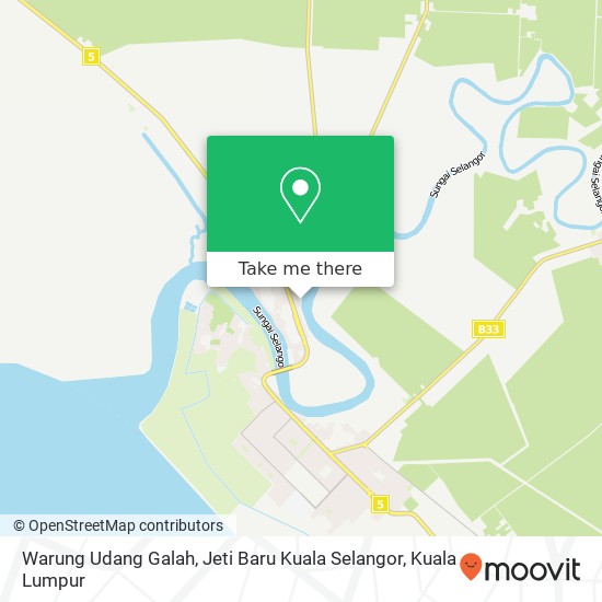 Peta Warung Udang Galah, Jeti Baru Kuala Selangor