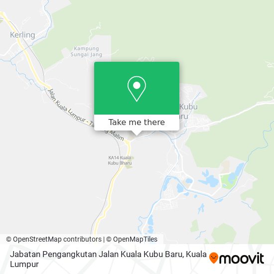 Peta Jabatan Pengangkutan Jalan Kuala Kubu Baru