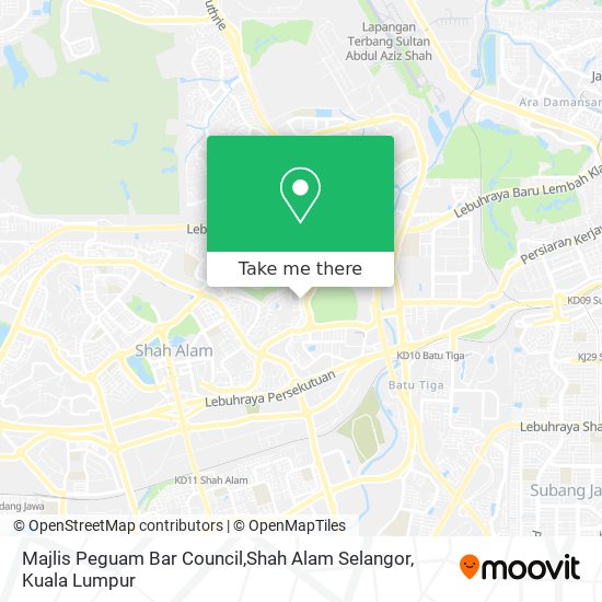 Peta Majlis Peguam Bar Council,Shah Alam Selangor