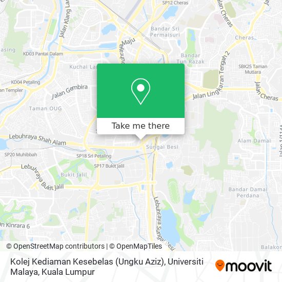 Peta Kolej Kediaman Kesebelas (Ungku Aziz), Universiti Malaya