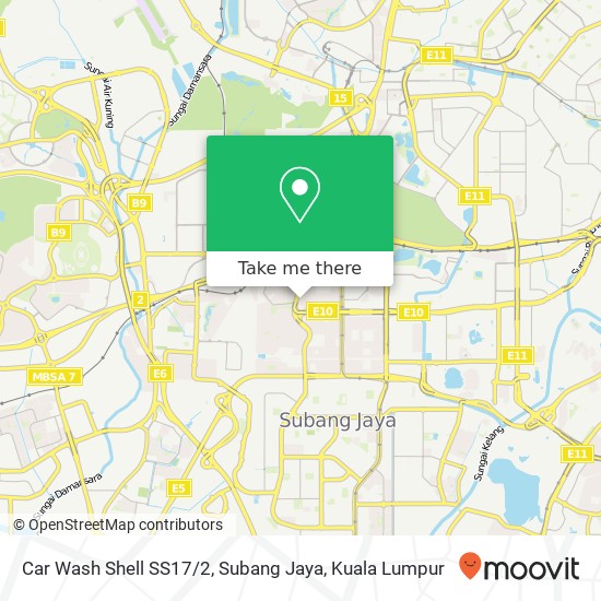 Car Wash Shell SS17 / 2, Subang Jaya map