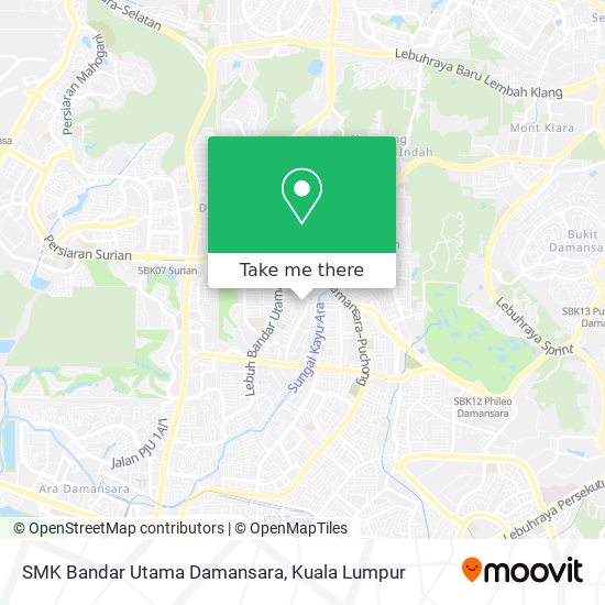 Peta SMK Bandar Utama Damansara