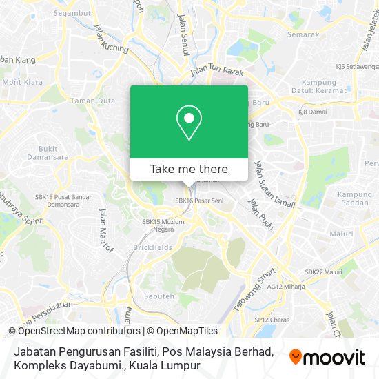 Peta Jabatan Pengurusan Fasiliti,
Pos Malaysia Berhad,
Kompleks Dayabumi.
