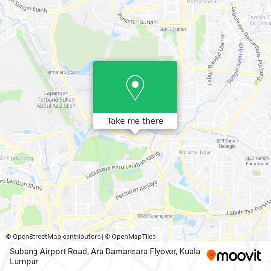 Peta Subang Airport Road, Ara Damansara Flyover