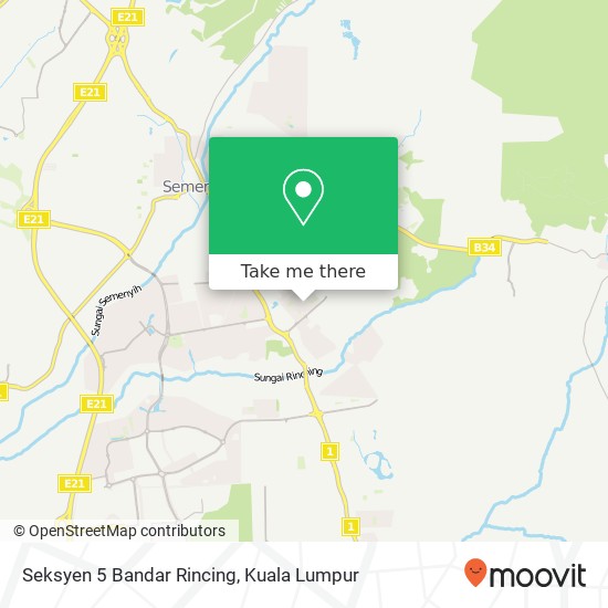 Seksyen 5 Bandar Rincing map